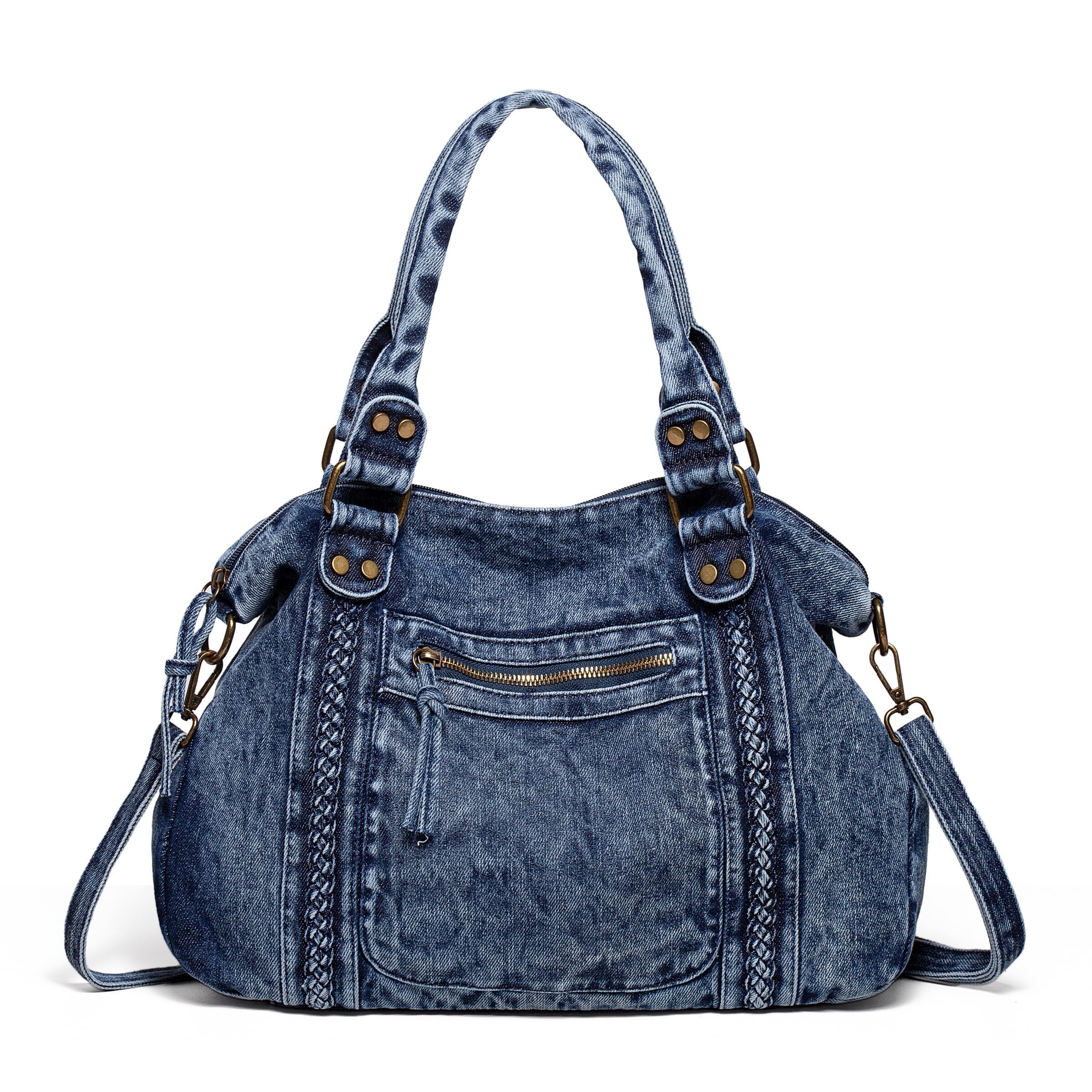 3038 Designer Denim Handbags Hobo Tote Bag Crossbody Denim Purses Blue Jean